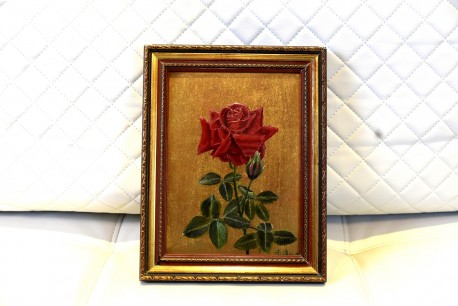 Rose auf Gold, Stillleben, A. Bach, 1905