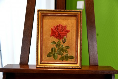 Rose auf Gold, Stillleben, A. Bach, 1905