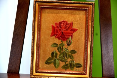 Rose auf Gold, Stillleben, A. Bach, 1905