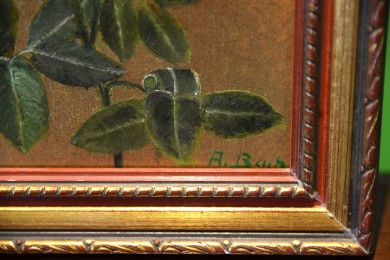 Rose auf Gold, Stillleben, A. Bach, 1905