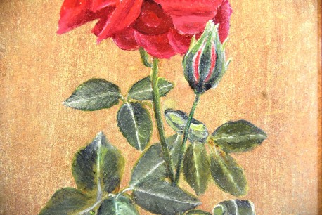 Rose auf Gold, Stillleben, A. Bach, 1905