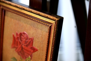 Rose auf Gold, Stillleben, A. Bach, 1905