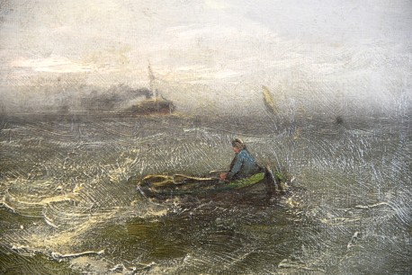 Fischer, Segler und Kutter auf hoher See bei schlechtem Wetter, Schittch, 1830