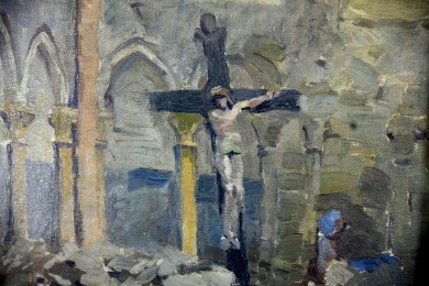 Zerstörte Kirche, Erich Feyerabend, 1915