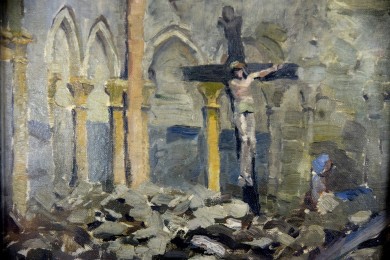 Zerstörte Kirche, Erich Feyerabend, 1915