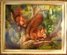 Zwei Eichhörnchen im Baum, F. Freund, 1948