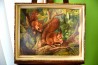 Zwei Eichhörnchen im Baum, F. Freund, 1948