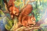 Zwei Eichhörnchen im Baum, F. Freund, 1948