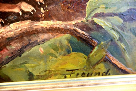 Zwei Eichhörnchen im Baum, F. Freund, 1948