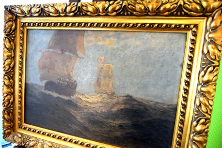 Zwei Segelschiffe auf Hoher See, Ludwig Rath, 1820