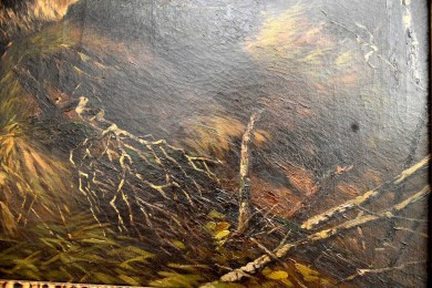 Hirsch in der Brunst, unsigniert, 1902