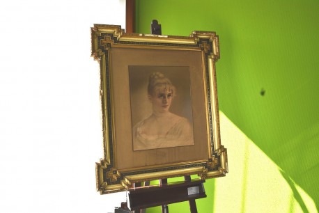 Portrait einer jungen Dame, Ölfarbendruck, Königliches Hof-Kunst-Institut Otto Troitzsch, 1898