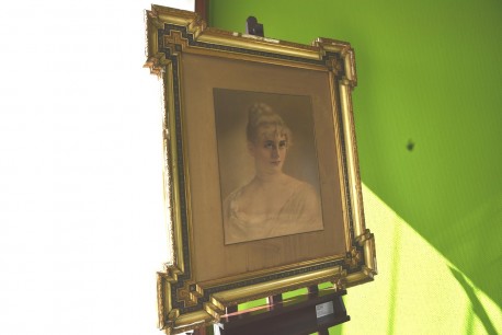 Portrait einer jungen Dame, Ölfarbendruck, Königliches Hof-Kunst-Institut Otto Troitzsch, 1898