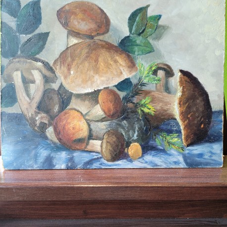 Pilz-Stilleben, August Baumgartner, signiert