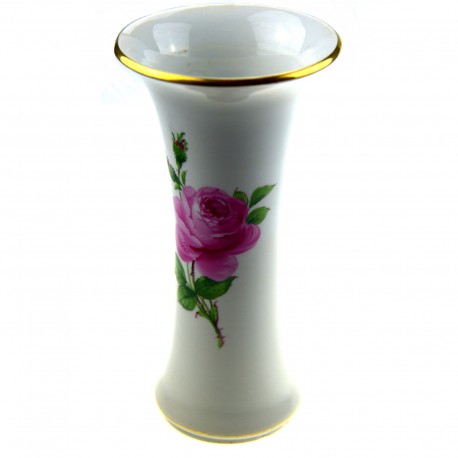 Meissner Porzellan Trompetenvase mit Rosenmotiv