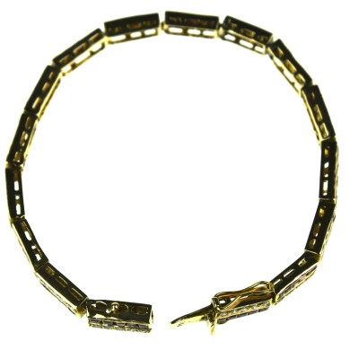 Brilliant Armband mit Diamanten & Rubinen, 18 K Gold