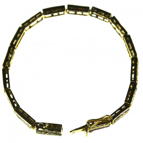 Brilliant Armband mit Diamanten & Rubinen, 18 K Gold