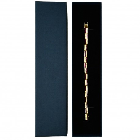 Brilliant Armband mit Diamanten & Rubinen, 18 K Gold