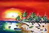 Haiti Art Painting, naive Malerei, Voodoo, Beach