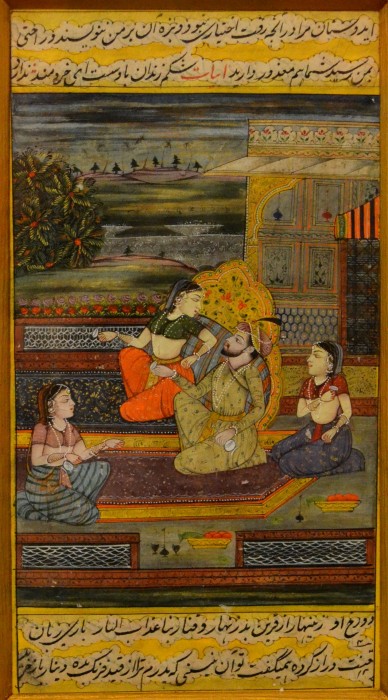 Indische Moghul Miniaturmalerei No. 1, ca. 1920