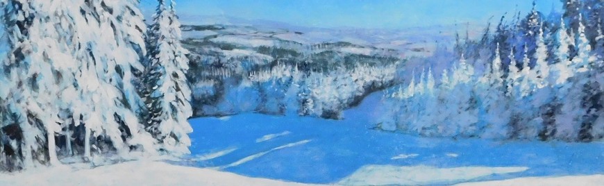 Ölgemälde mit Winterlandschaften, im Winter, Schnee, Eis